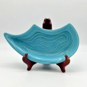 Vintage Coronado of California Art Pottery Sculptural Decorative Dish Turquoise~